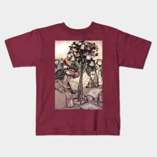 Painting the Roses Red - Alice in Wonderland - Arthur Rackham Kids T-Shirt